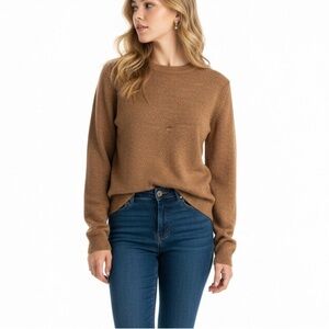 Frank and Oak Brown/rust tweed mottled cotton sweater, Sz  Small